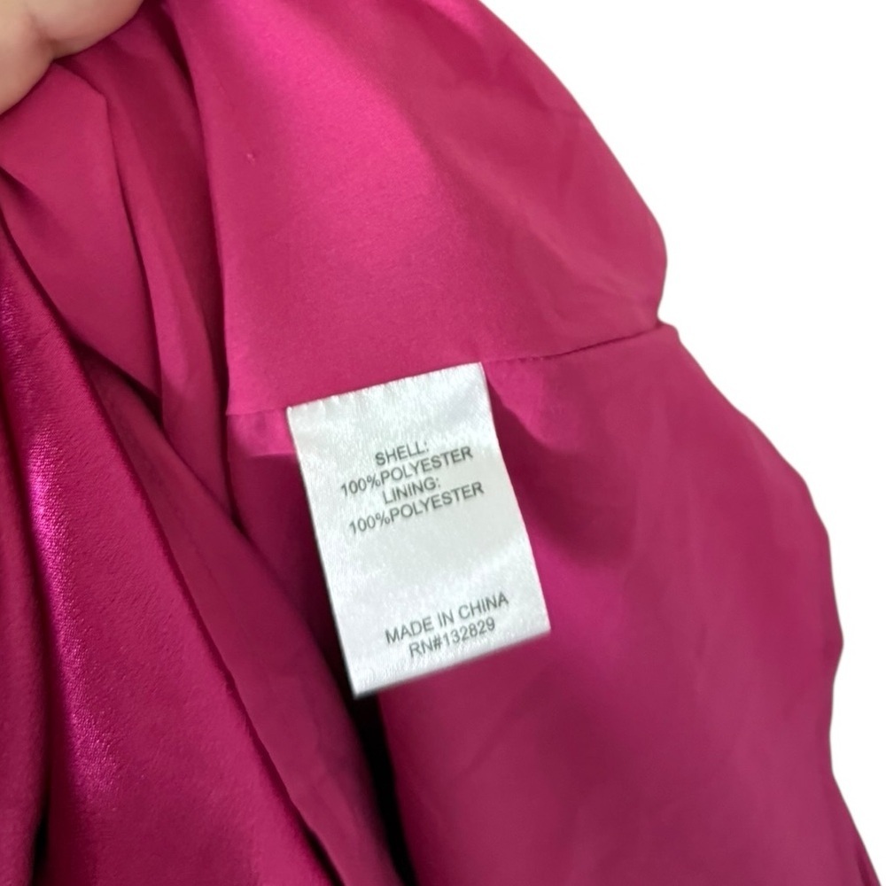 REVOLVE Hot Pink Satin Mini Dress with Front Tie - Picture 3 of 8